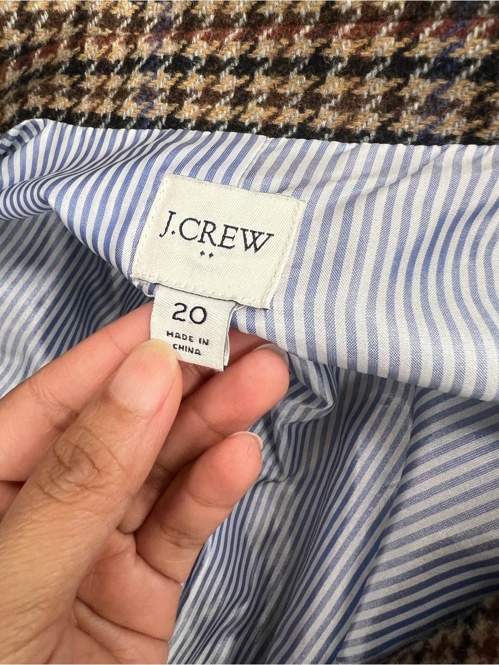 J CREW FACTORY Wool Blend Schoolboy Blazer in Houndstooth Size 20 - Picture 14 of 16